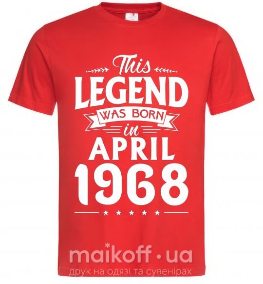 Мужская футболка This Legend was born in April 1968 Красный фото