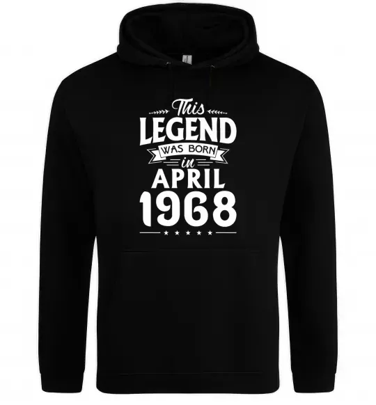 Женская толстовка (худи) This Legend was born in April 1968 Черный фото