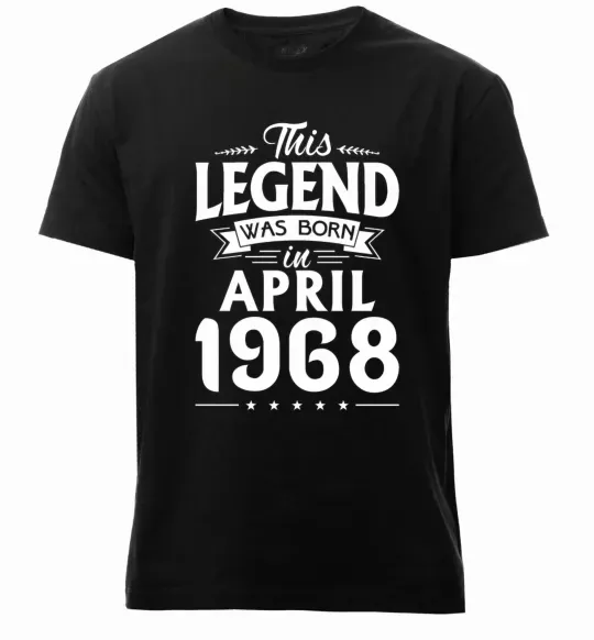 Чоловіча преміум футболка This Legend was born in April 1968 Чорний фото