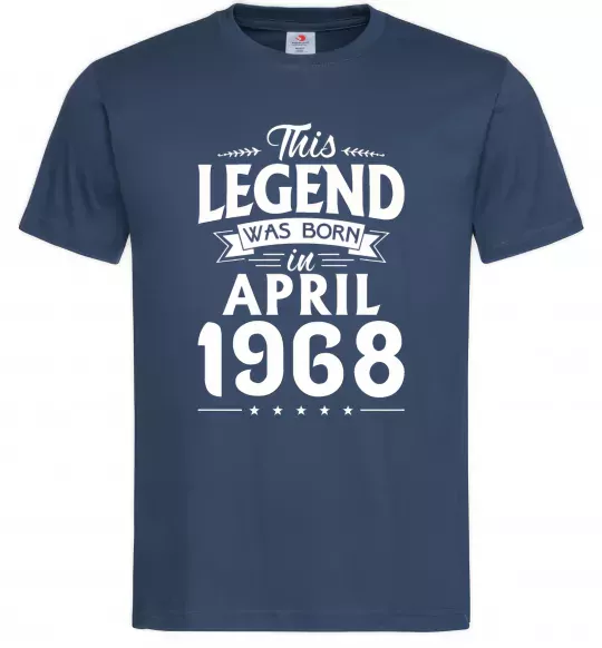 Чоловіча футболка This Legend was born in April 1968 Темно-синій фото