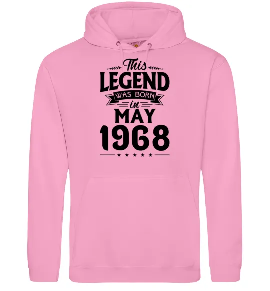 Мужская толстовка (худи) This Legend was born in May 1968 Розовый фото