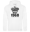 Женская толстовка (худи) This Legend was born in May 1968 Белый фото