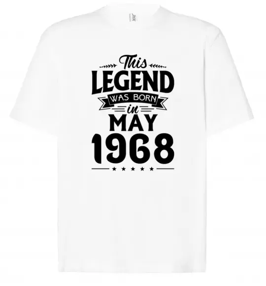 Футболка Оверсайз This Legend was born in May 1968 Белый фото