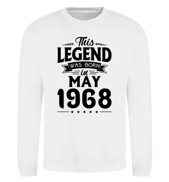 Світшот This Legend was born in May 1968 Білий фото
