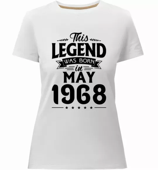 Женская премиум футболка This Legend was born in May 1968 Белый фото