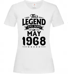 Жіноча футболка This Legend was born in May 1968 Білий фото