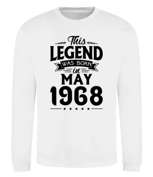 Світшот This Legend was born in May 1968 Білий фото