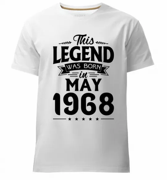 Мужская премиум футболка This Legend was born in May 1968 Белый фото