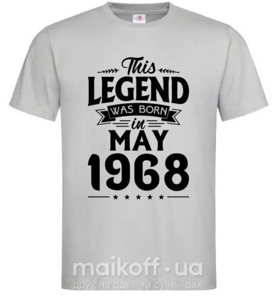 Мужская футболка This Legend was born in May 1968 Серый фото