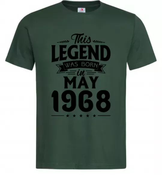 Чоловіча футболка This Legend was born in May 1968 Темно-зелений фото