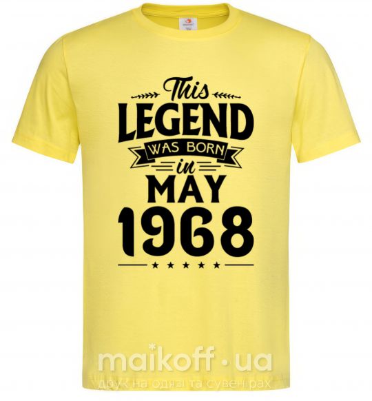 Чоловіча футболка This Legend was born in May 1968 Лимонний фото
