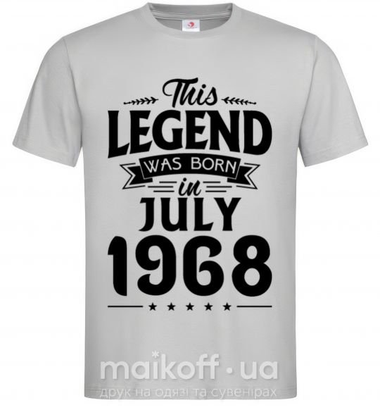 Мужская футболка This Legend was born in July 1968 Серый фото