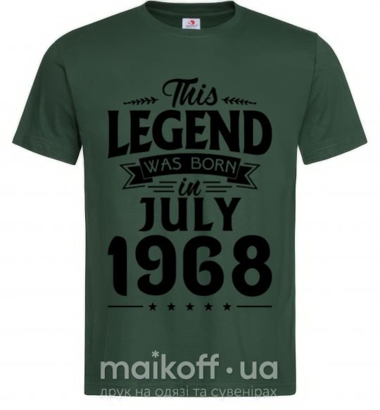Мужская футболка This Legend was born in July 1968 Темно-зеленый фото