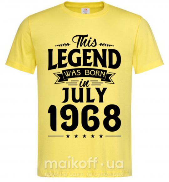Мужская футболка This Legend was born in July 1968 Лимонный фото