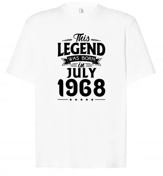 Футболка Оверсайз This Legend was born in July 1968 Білий фото