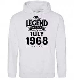 Чоловіча толстовка (худі) This Legend was born in July 1968 Сірий меланж фото