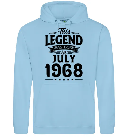 Чоловіча толстовка (худі) This Legend was born in July 1968 Блакитний фото