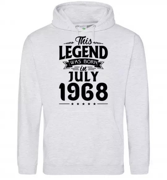 Жіноча толстовка (худі) This Legend was born in July 1968 Сірий меланж фото