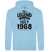 Женская толстовка (худи) This Legend was born in July 1968 Голубой фото