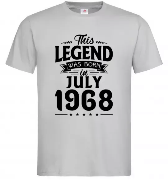 Чоловіча футболка This Legend was born in July 1968 Сірий фото