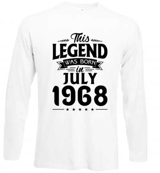 Лонгслив This Legend was born in July 1968 Белый фото
