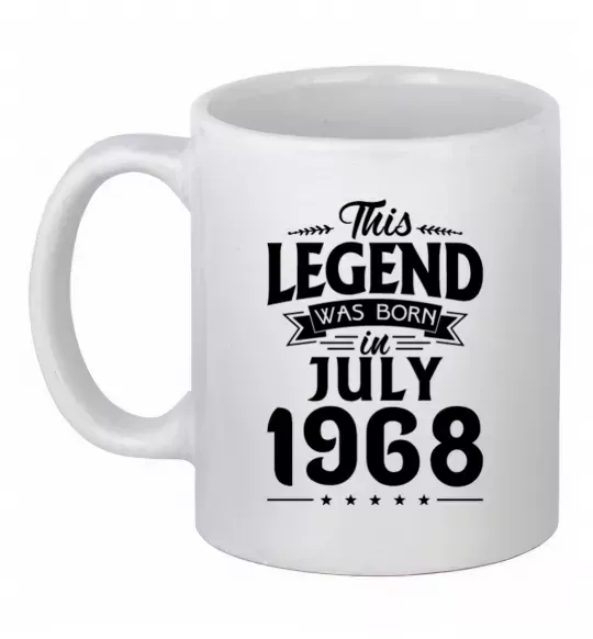 Чашка керамическая This Legend was born in July 1968 Белый фото