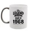 Чашка з кольоровою ручкою This Legend was born in July 1968 Срібло фото