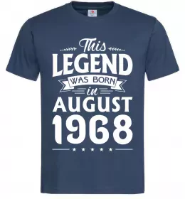 Мужская футболка This Legend was born in August 1968 Темно-синий фото