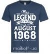 Мужская футболка This Legend was born in August 1968 Темно-синий фото