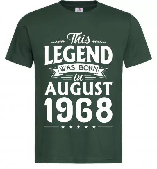 Мужская футболка This Legend was born in August 1968 Темно-зеленый фото