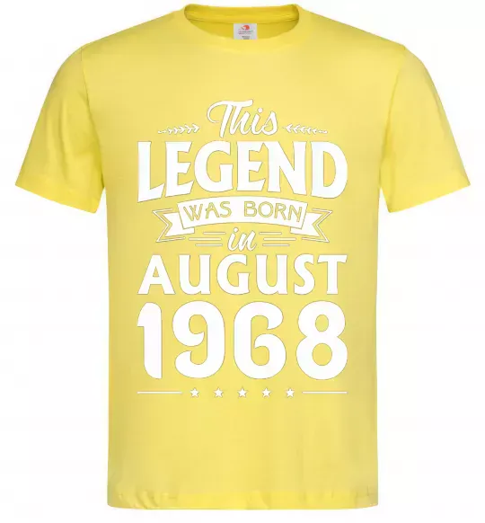 Мужская футболка This Legend was born in August 1968 Лимонный фото