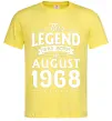 Мужская футболка This Legend was born in August 1968 Лимонный фото