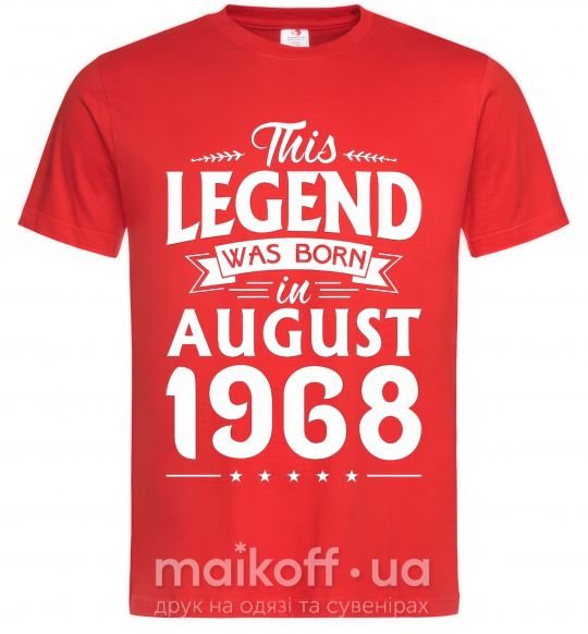 Мужская футболка This Legend was born in August 1968 Красный фото