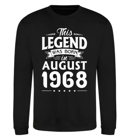 Світшот This Legend was born in August 1968 Чорний фото