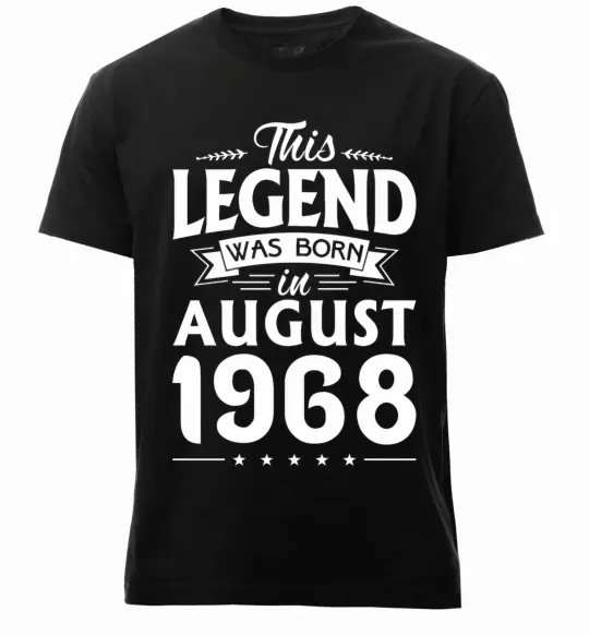 Мужская премиум футболка This Legend was born in August 1968 Черный фото