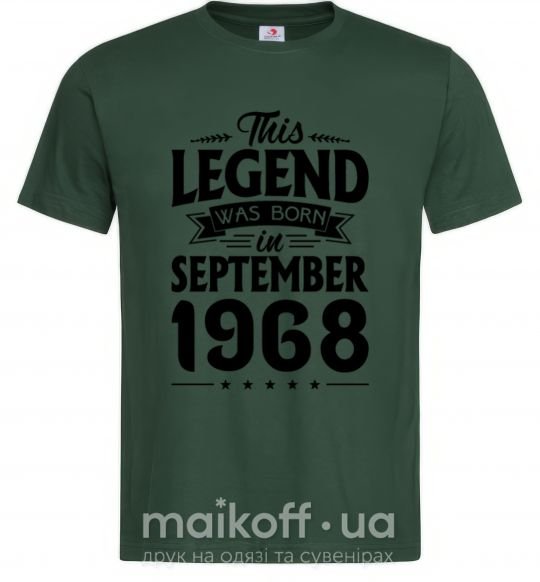 Мужская футболка This Legend was born in September 1968 Темно-зеленый фото