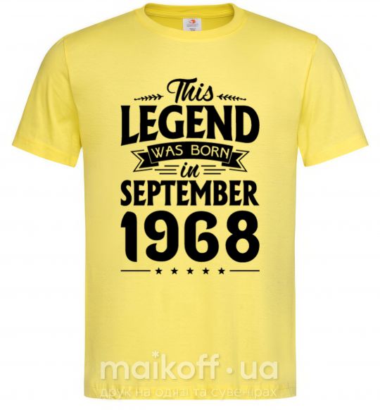 Чоловіча футболка This Legend was born in September 1968 Лимонний фото