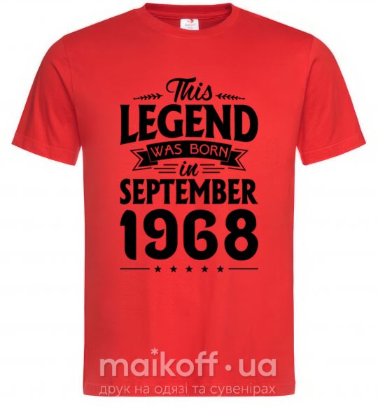 Мужская футболка This Legend was born in September 1968 Красный фото