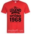 Мужская футболка This Legend was born in September 1968 Красный фото
