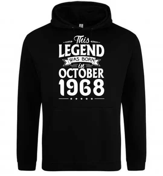 Женская толстовка (худи) This Legend was born in October 1968 Черный фото
