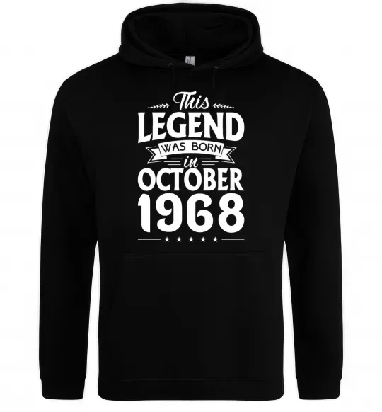 Мужская толстовка (худи) This Legend was born in October 1968 Черный фото