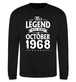 Світшот This Legend was born in October 1968 Чорний фото