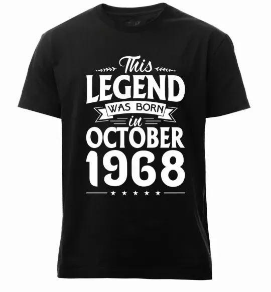 Чоловіча преміум футболка This Legend was born in October 1968 Чорний фото