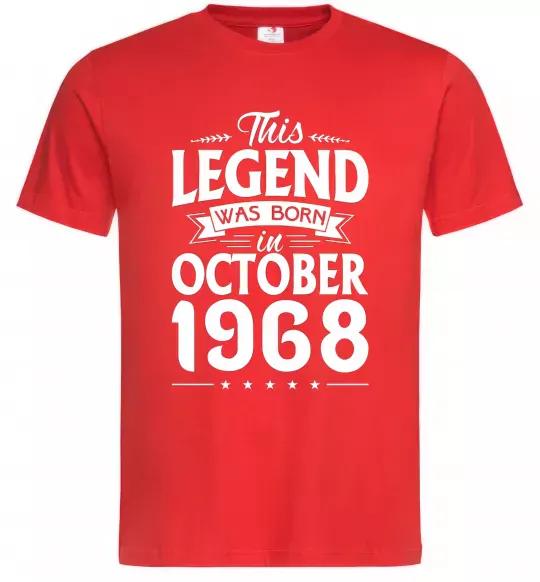 Мужская футболка This Legend was born in October 1968 Красный фото