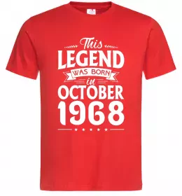 Мужская футболка This Legend was born in October 1968 Красный фото