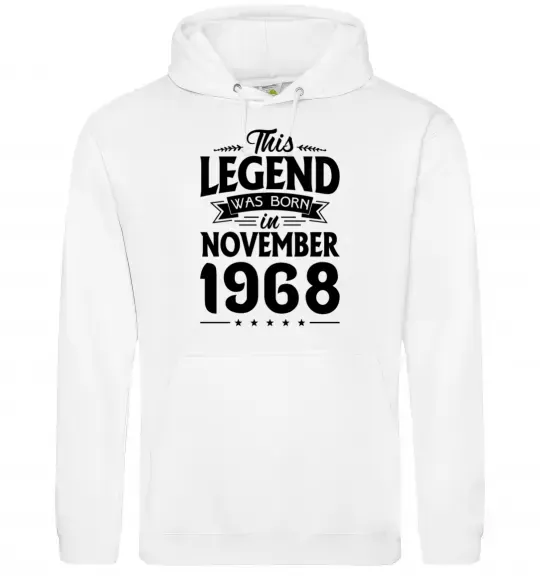 Женская толстовка (худи) This Legend was born in November 1968 Белый фото