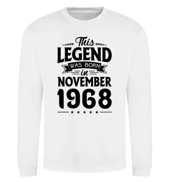 Свитшот This Legend was born in November 1968 Белый фото