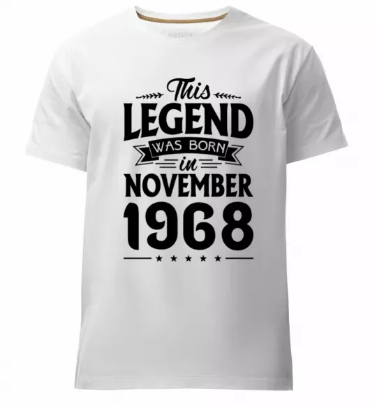 Мужская премиум футболка This Legend was born in November 1968 Белый фото