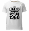 Мужская премиум футболка This Legend was born in November 1968 Белый фото