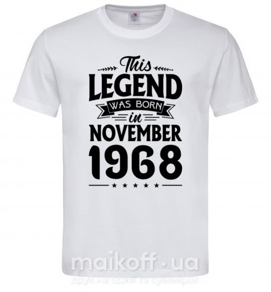Мужская футболка This Legend was born in November 1968 Белый фото